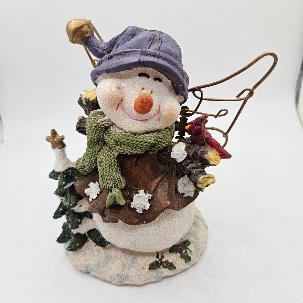 Vintage Snowman Angel‎ Figurine Cardinal Tree Winter Christmas Decor Resin